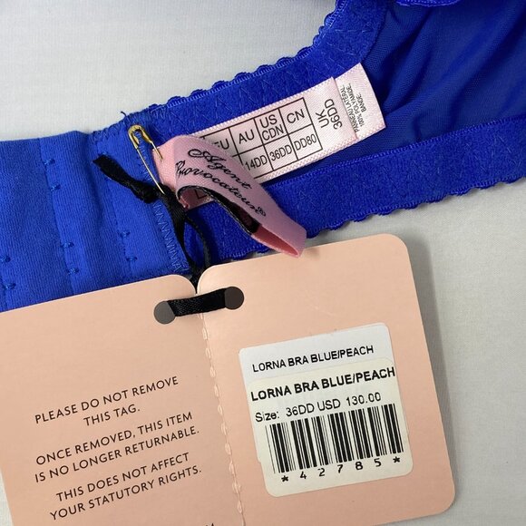 Agent Provocateur Lorna Blue Peach Bra NWT - Picture 13 of 14